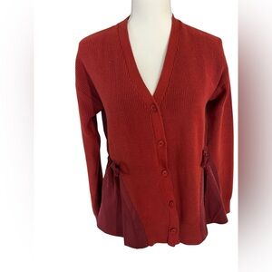 LOGO by Lori Goldstein Rust Cardigan